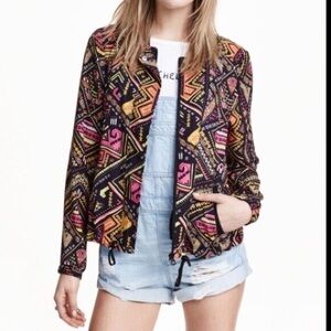 H&M  x Coachella Size 4 MultiColored Patterned Lightweight Jacket